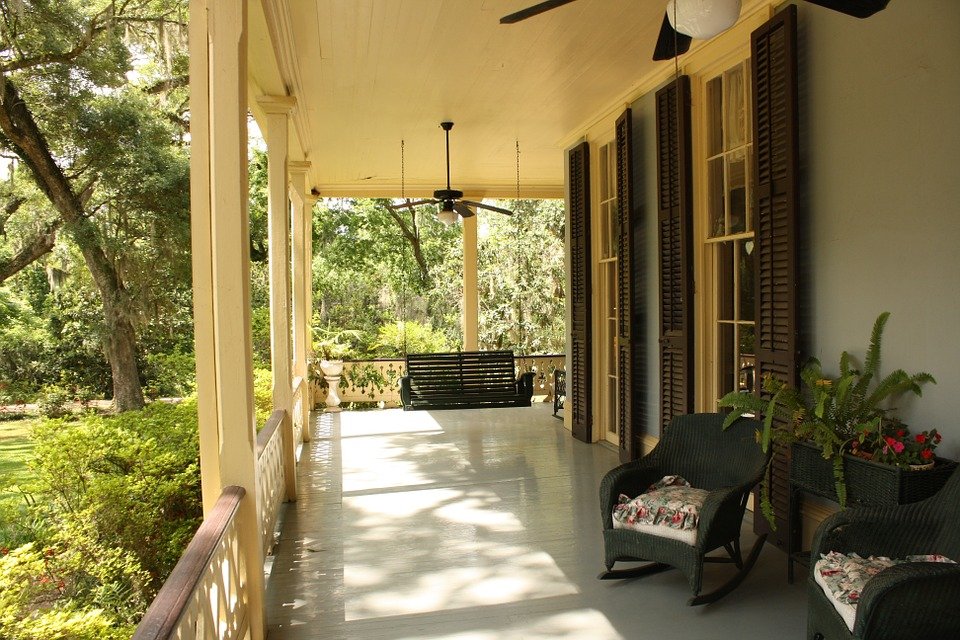 The front porch of a house