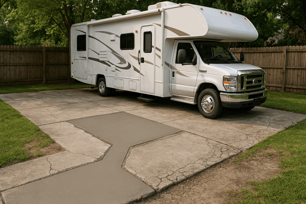 Read more about the article Elevate Your RV Pad with Concrete Fixes