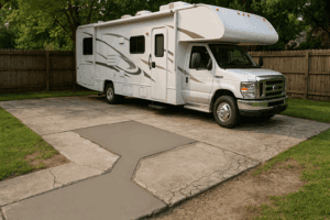 Read more about the article Elevate Your RV Pad with Concrete Fixes